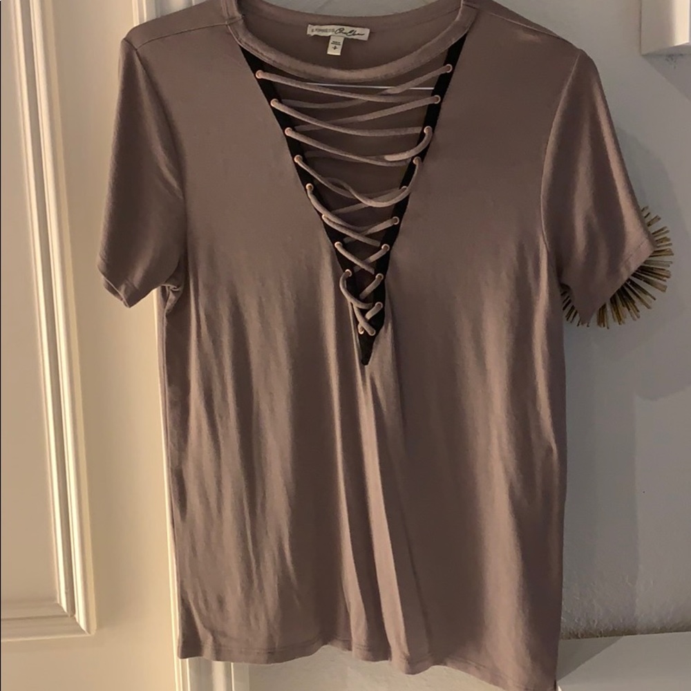 Lace up purple top! Worn once!